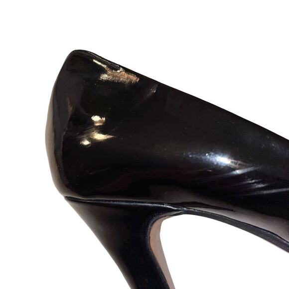 Zara Basic Black Patent Leather Platform Heels Size 37 - Picture 5 of 11